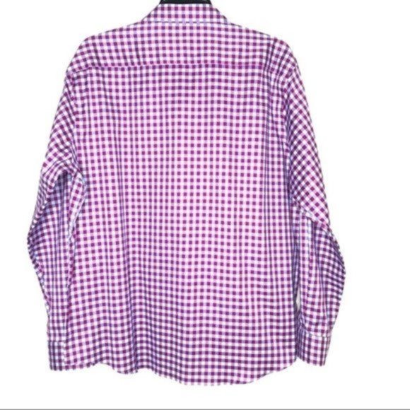 EGARA Purple Checked Button Down Casual Shirt XXL - Picture 6 of 6